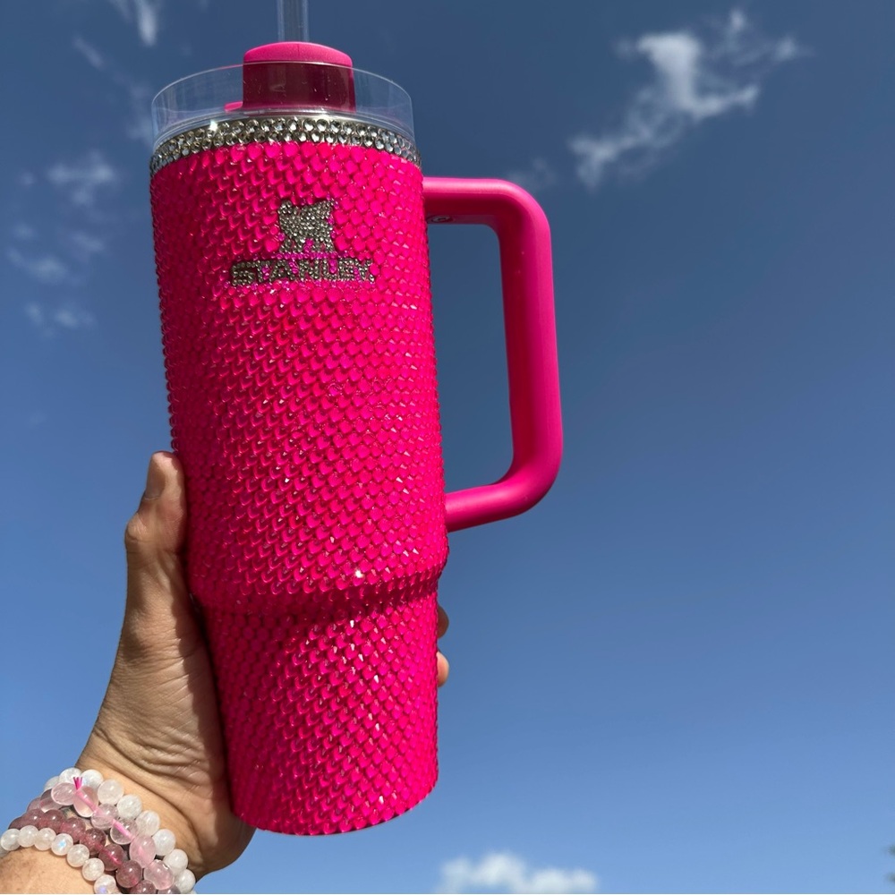 Bling Hot Pink Stanley Cup / Quencher Bedazzled